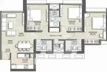 Project Image of 3 BHK Flat for Rent in Kalpataru Immensa Kolshet Road, Thane - Image 73972