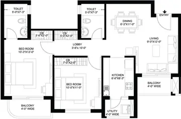 Project Image of 2 BHK Flat for Resale in Casa Greens Exotica Vrindavan Yojna, Lucknow - Image 75156