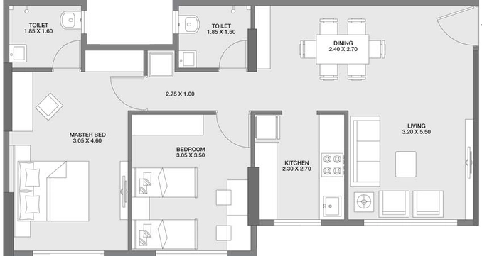 Project Image of 2 BHK Flat for Resale in Godrej Tranquil, Kandivali East - Image 75368