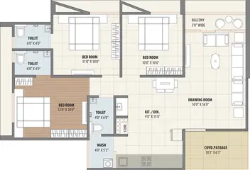 Project Image of 3 BHK Flat for Rent in Madhuram Blossom Chandkheda, Ahmedabad - Image 76622