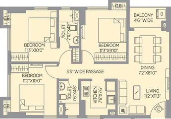 Project Image of 3 BHK Flat for Rent in PS Amistad New Town, Kolkata - Image 77020