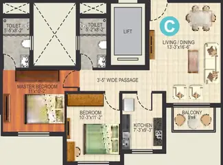Project Image of 2 BHK Flat for Rent in Ideal Aqua View New Town, Kolkata - Image 77112
