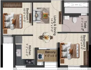 Project Image of 2 BHK Flat for Resale in Radiance Solitaire Madhavaram, Chennai - Image 78646