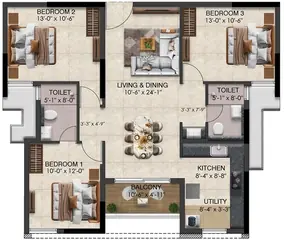 Project Image of 3 BHK Flat for Resale in Radiance Solitaire Madhavaram, Chennai - Image 78634