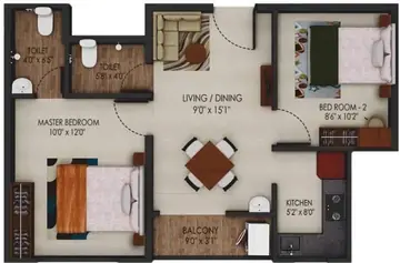 Project Image of 2 BHK Flat for Resale in Urbanrise Revolution One Padur, Chennai - Image 78823