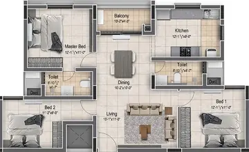 Project Image of 3 BHK Flat for Resale in DRA Beena Clover Madambakkam, Chennai - Image 79148