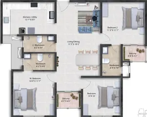 Project Image of 3 BHK Flat for Resale in Shriram Paradiso Poonamallee, Chennai - Image 79362