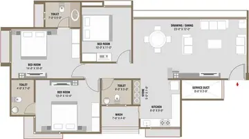 Project Image of 3 BHK Flat for Rent in Ganesh Malabar County 2 Tragad, Ahmedabad - Image 80327