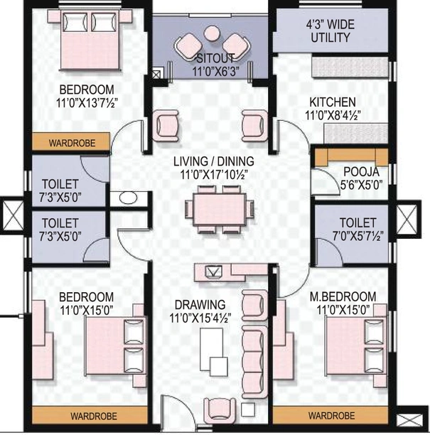 Project Image of 3 BHK Flat for Resale in My Home Jewel, Miyapur - Image 88141