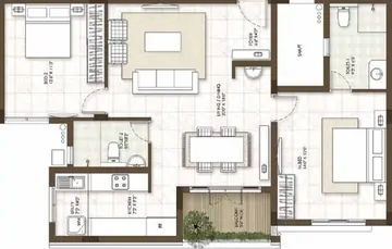 Project Image of 2 BHK Flat for Resale in Prestige Courtyards Sholinganallur, Chennai - Image 89396