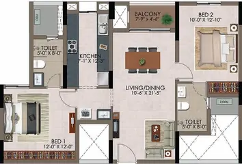 Project Image of 2 BHK Flat for Resale in Casagrand Athens Mogappair, Chennai - Image 89429