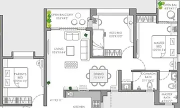Project Image of 3 BHK Flat for Resale in Vilas Yashwin Enchante Kharadi, Pune - Image 89975