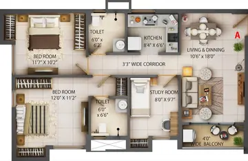 Project Image of 3 BHK Flat for Resale in Periwal Essense Howrah, Kolkata - Image 94231