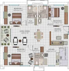 Project Image of 3 BHK Flat for Resale in My Home Avatar Puppalaguda, Hyderabad - Image 101323