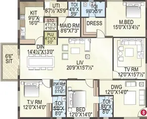 Project Image of 3 BHK Flat for Resale in MK Gold Coast Yendada, Visakhapatnam - Image 101534