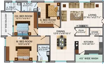 Project Image of 3 BHK Flat for Resale in Hallmark Primera The Hub Manikonda, Hyderabad - Image 101669