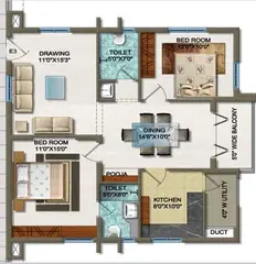 Project Image of 2 BHK Flat for Resale in Rajapushpa The Retreat Kokapet, Hyderabad - Image 102148