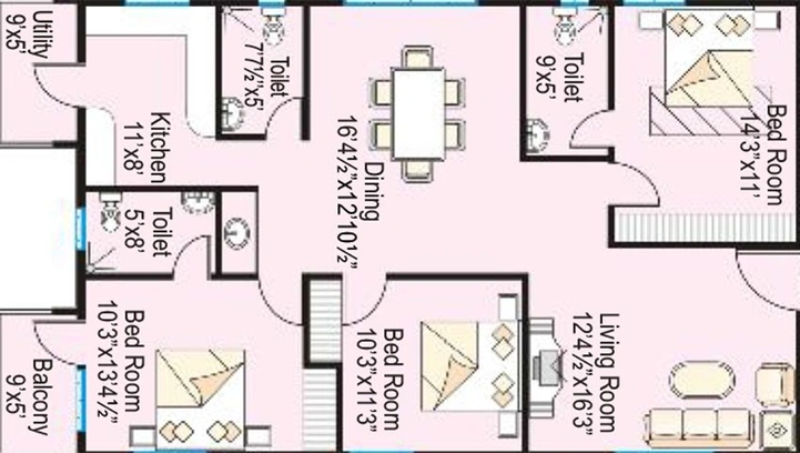 Project Image of 3 BHK Flat for Resale in Modi Greenwood Residency, Secunderabad - Image 105802