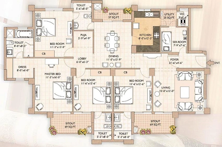 Project Image of 4 BHK Flat for Resale in Vipul Greens, Patrapada - Image 106617