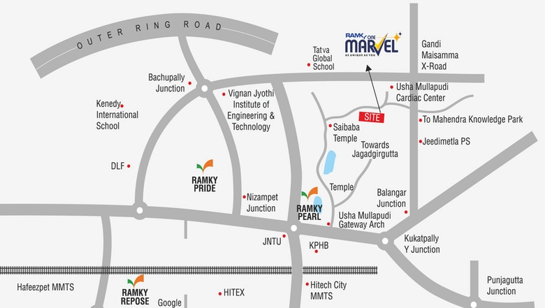 Project Image of 2 BHK Flat for Resale in Ramky One Marvel, Pragathi Nagar - Image 112449