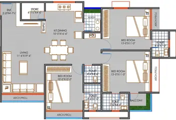 Project Image of 3 BHK Flat for Resale in DRB Peak Living Bhimrad, Surat - Image 112698