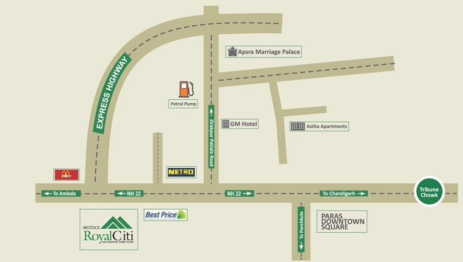 Project Image of 3 BHK Flat for Resale in Motiaz Royal Citi, Zirakpur - Image 113912