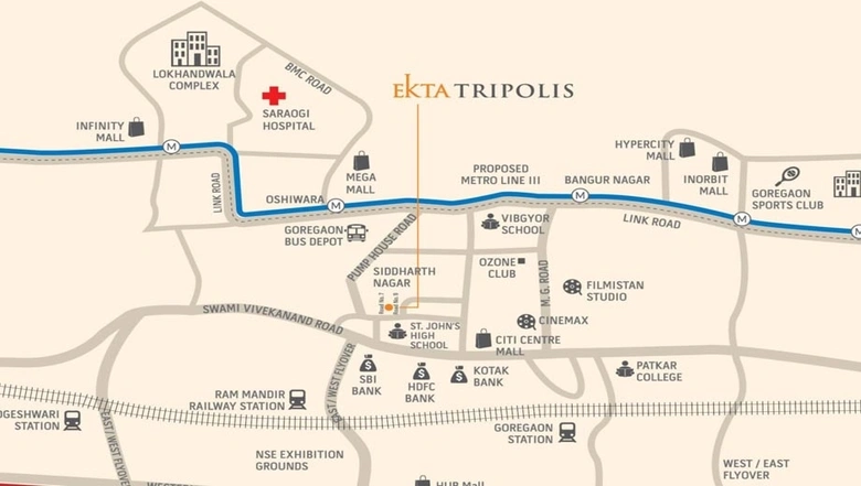 Project Image of 3 BHK Flat for Resale in Ekta Tripolis, Andheri West - Image 115046