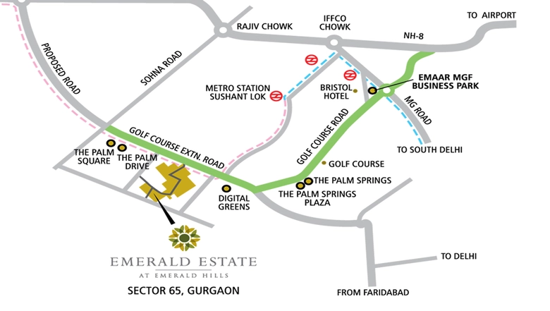Project Image of 3 BHK Semi-Furnished Flat for Rent in Emaar Emerald Estate, Sector 65 - Image 116410