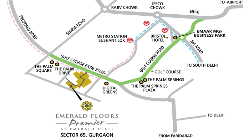 Project Image of 3 BHK Semi-Furnished Flat for Rent in Emaar Floors Premier, Sector 65 - Image 116418