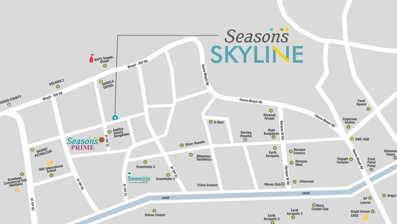 Project Image of 3 BHK Flat for Resale in Pride Seasons Skyline, Bhayli - Image 116636