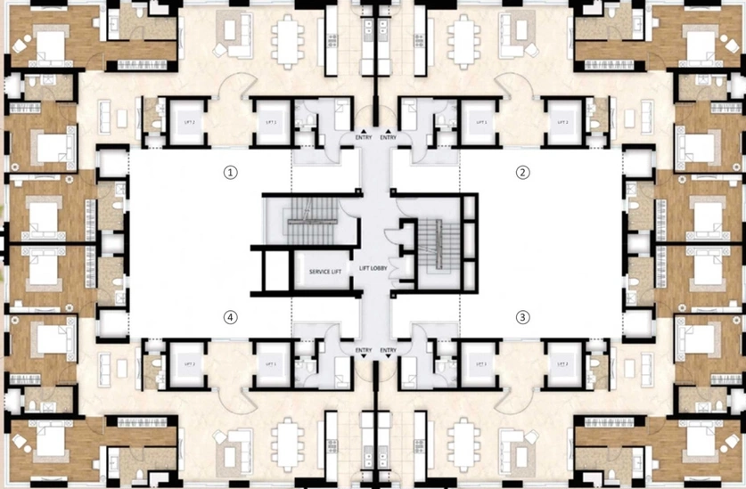Project Image of 4 BHK Semi-Furnished Flat for Rent in Mahindra Luminare, Sector 59 - Image 117128