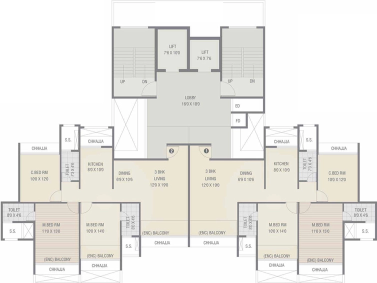 Project Image of 3 BHK Semi-Furnished Flat for Rent in Balaji Delta Central, Kharghar - Image 122388