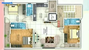 Floor Plan of 3 BHK Flat for Resale in Omkar Nagar, Nagpur - Image 1983