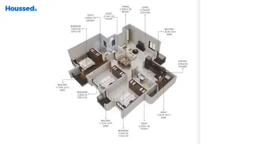 Floor Plan of 3 BHK Flat for Resale in New Manish Nagar, Nagpur - Image 1934