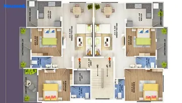 Floor Plan of 2 BHK Flat for Resale in Manewada, Nagpur - Image 2001