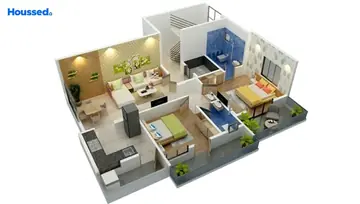 Floor Plan of 2 BHK Flat for Resale in Manewada, Nagpur - Image 2002