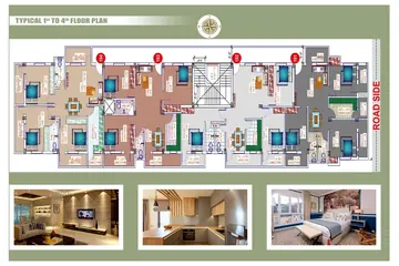 Floor Plan of 3 BHK Flat for Resale in Kathalmore, Ranchi - Image 2726