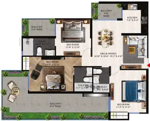 Project Image of 3 BHK Flat for Resale in Charms Iconic Tower Raj Nagar Extension, Ghaziabad - Image 3925