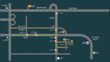 Location of 3 BHK Flat for Resale in Ivy County Sector 75, Noida - Image 5109