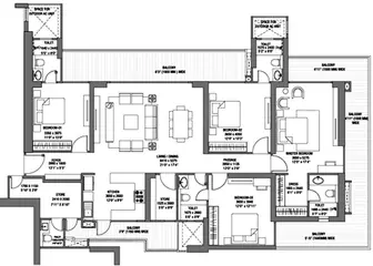 Floor Plan of 3 BHK Flat for Resale in Godrej Tropical Isle Sector 146, Noida - Image 5090