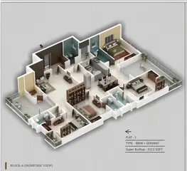 Floor Plan of 4 BHK Flat for Resale in Siddhartha Maison Argora, Ranchi - Image 5926