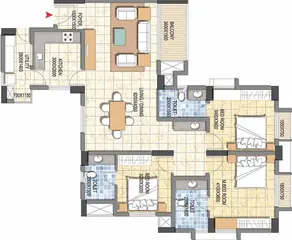 Sample Apartment of 3 BHK Flat for Resale in Asten Campus Court Kakkanad, Kochi - Image 7800