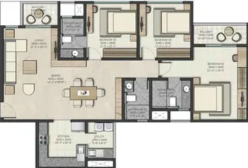 Sample Apartment of 3 BHK Flat for Resale in Sobha Atlantis Vyttila, Kochi - Image 7863