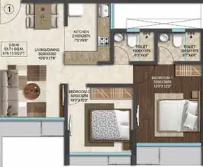 Sample Apartment of 2 BHK Flat for Resale in Crystal Paradise Residences Andheri East, Mumbai - Image 7992