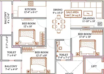 Sample Apartment of 3 BHK Flat for Resale in Arya Shine Jagatpura, Jaipur - Image 8017