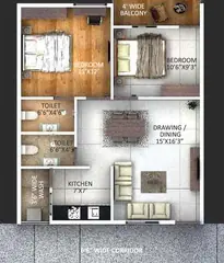 Sample Apartment of 2 BHK Flat for Resale in Tranquillo MPR Urban City Pati, Hyderabad - Image 8208
