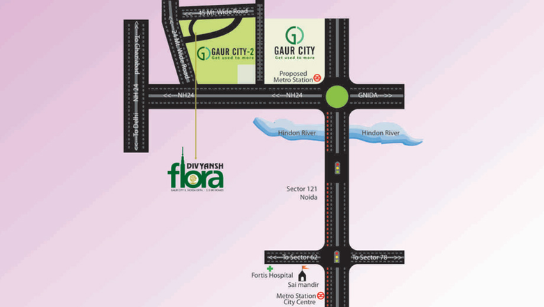 Sample Apartment of 2 BHK Flat for Resale in Divyansh Flora, Greater Noida West - Image 8526