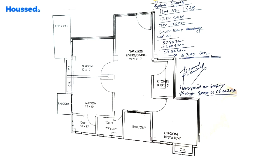 Project Image of 3 BHK Flat for Resale in Greentech Residency, Dharapur - Image 171516