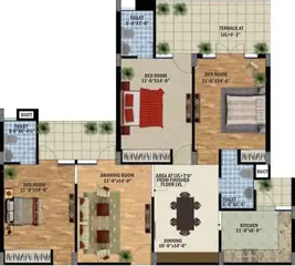 Project Image of 3 BHK Flat for Resale in SBP South City Zirakpur, Chandigarh - Image 9384
