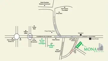 Location of 3 BHK Flat for Resale in Mona Greens Zirakpur, Chandigarh - Image 9508